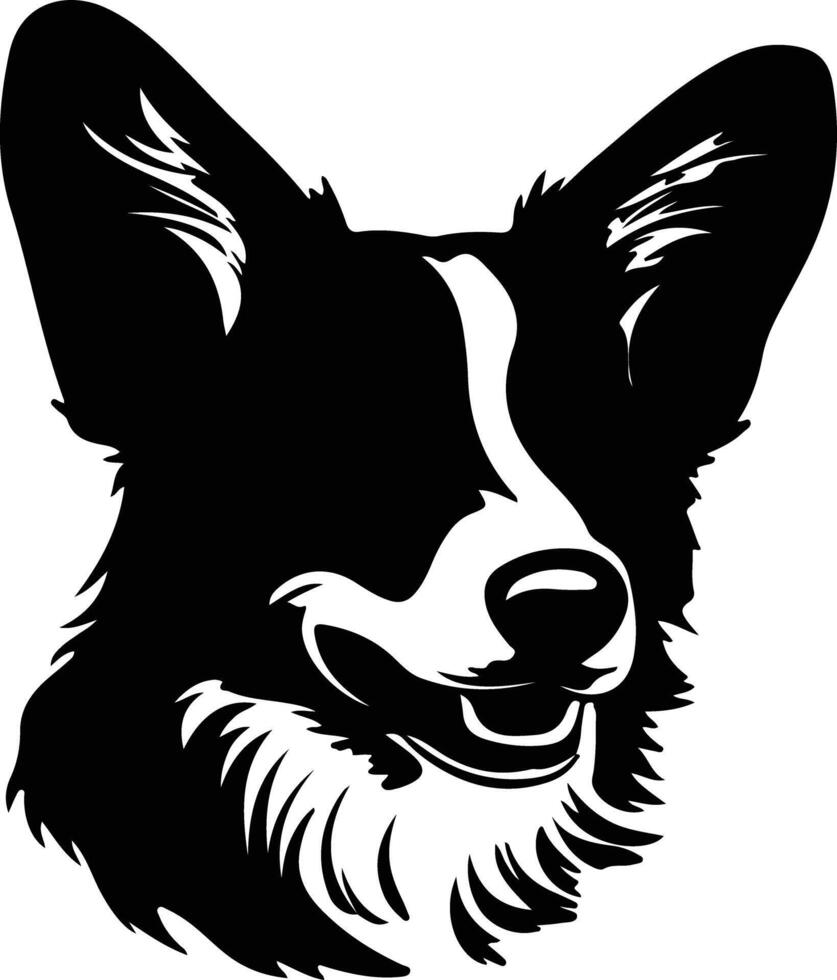 pembroke gallois corgi silhouette portrait vecteur