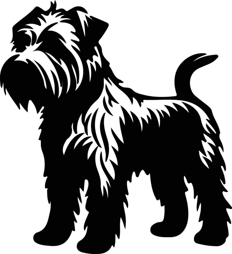 Glen de imaal terrier silhouette portrait vecteur