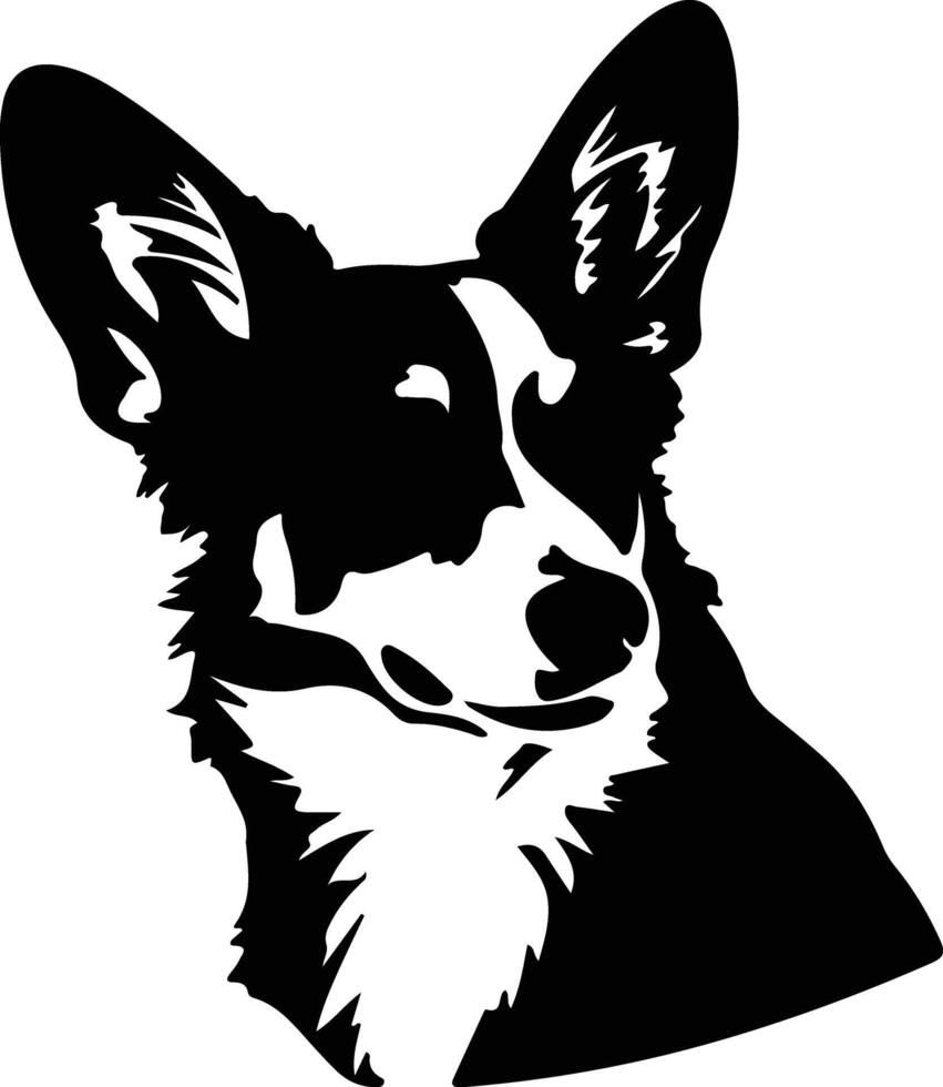 cardigan gallois corgi silhouette portrait vecteur