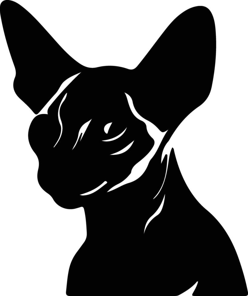 sphynx chat silhouette portrait vecteur