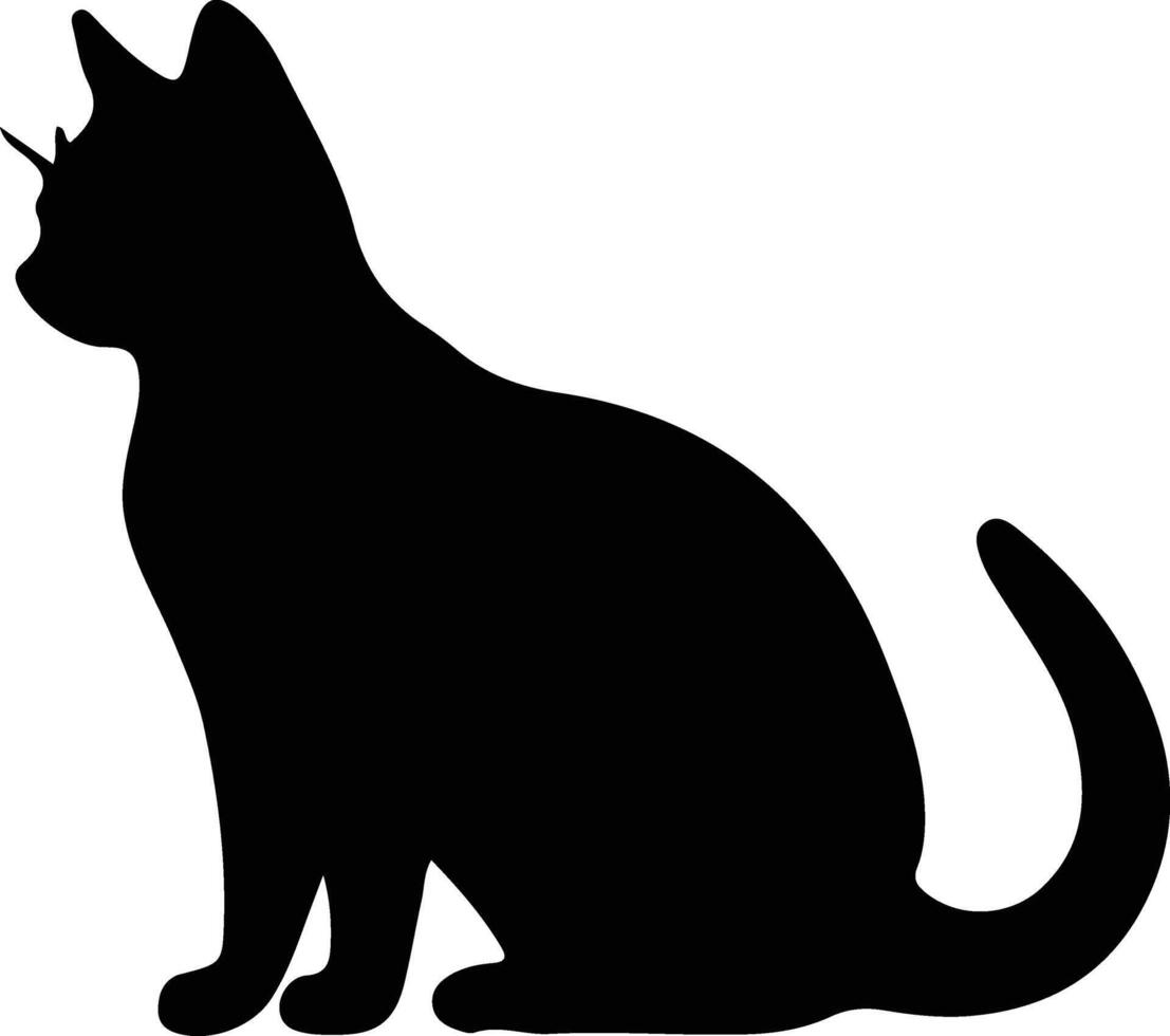 brésilien cheveux courts chat noir silhouette vecteur