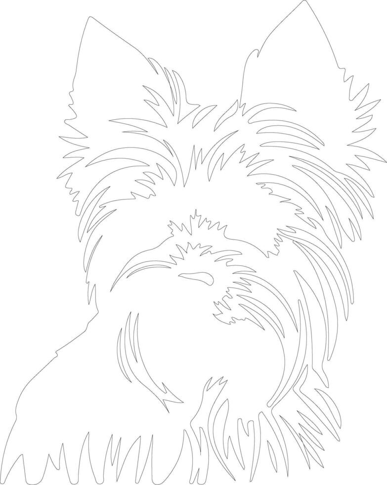 Yorkshire terrier contour silhouette vecteur