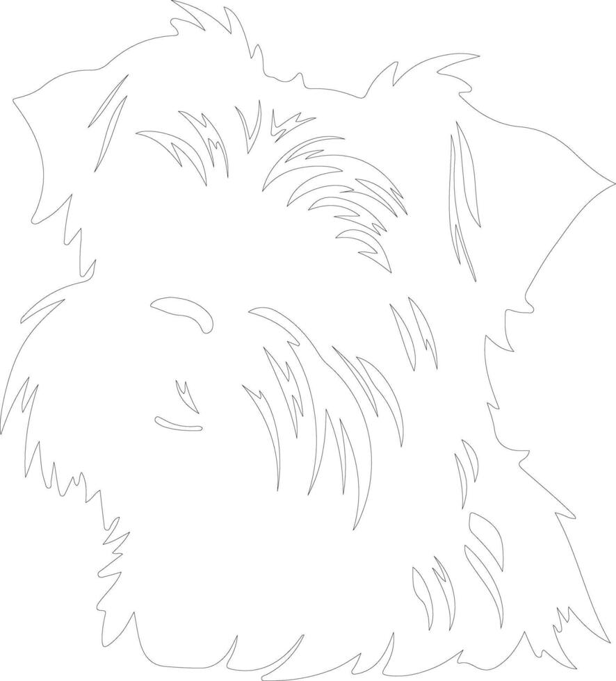 Affenpinscher contour silhouette vecteur