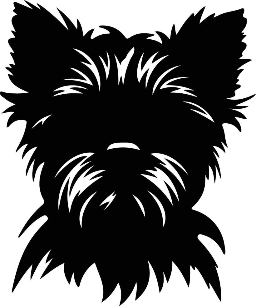 Affenpinscher chiot silhouette portrait vecteur