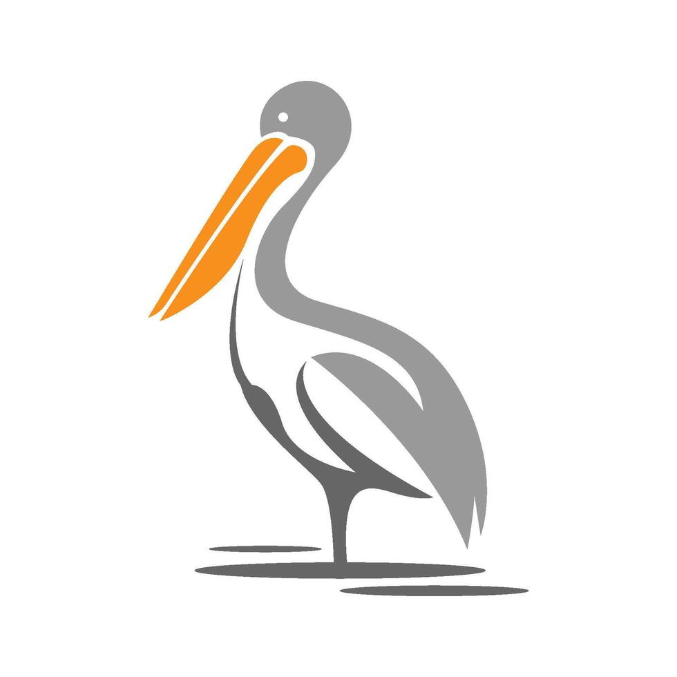 pélican oiseau logo conception vecteur