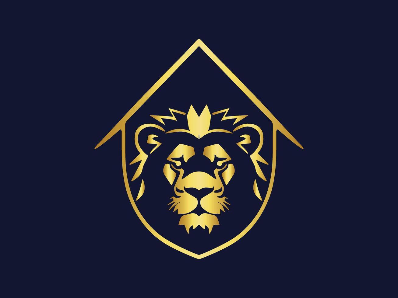 maison Lion logo conception modèle. vecteur