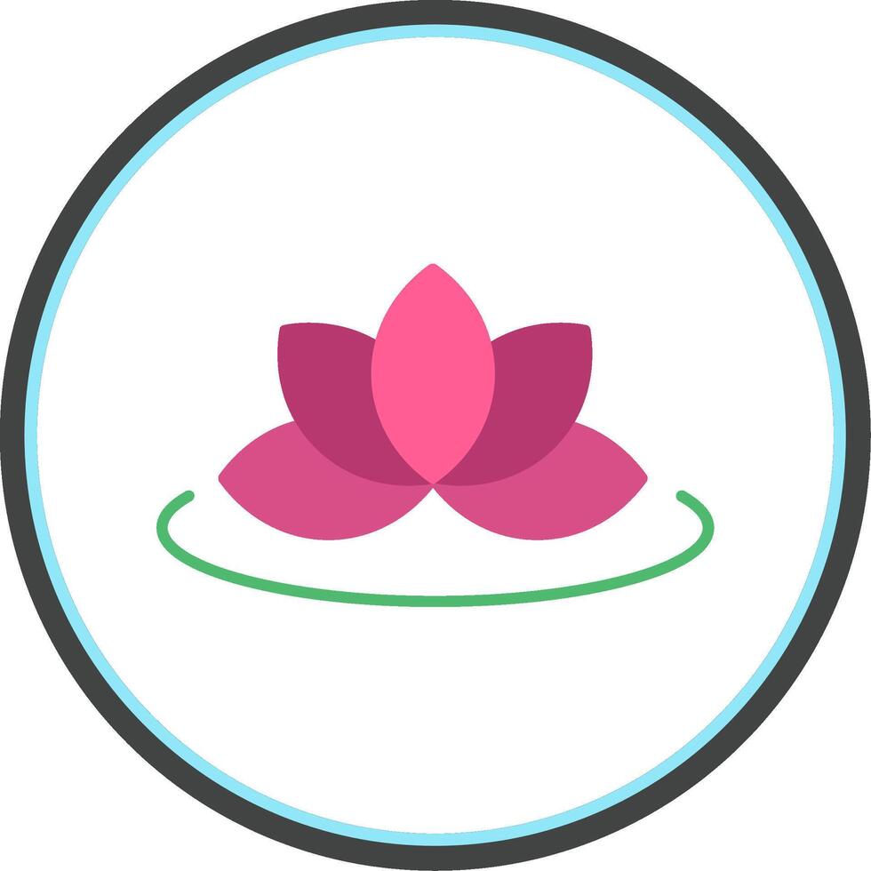 lotus plat cercle icône vecteur
