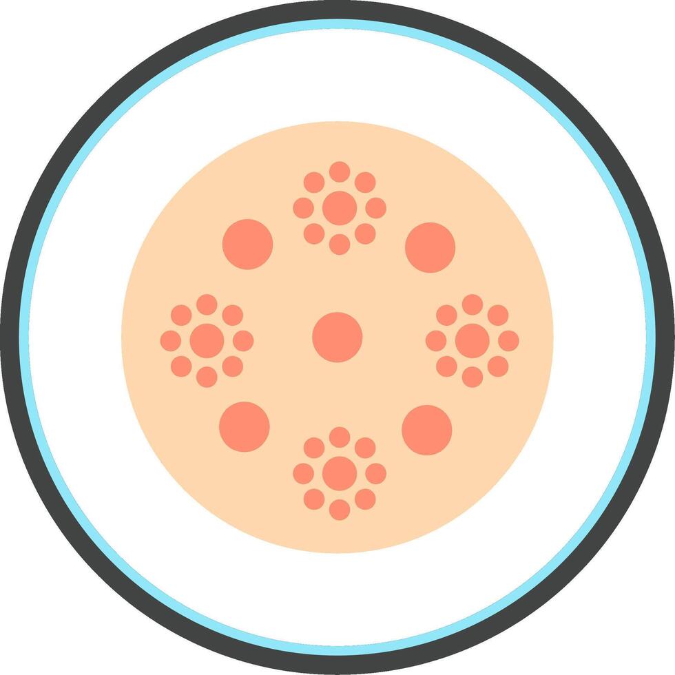 peau maladie plat cercle icône vecteur