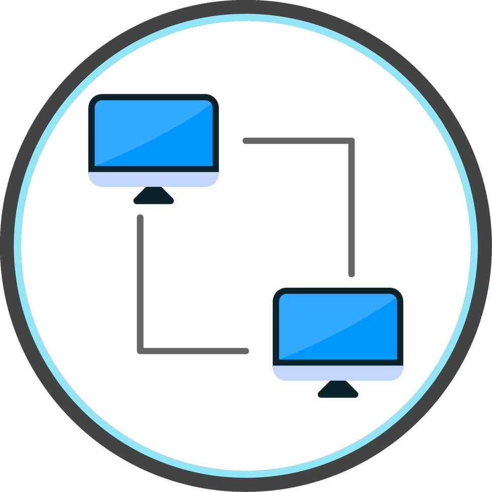 pair à pair plat cercle icône vecteur