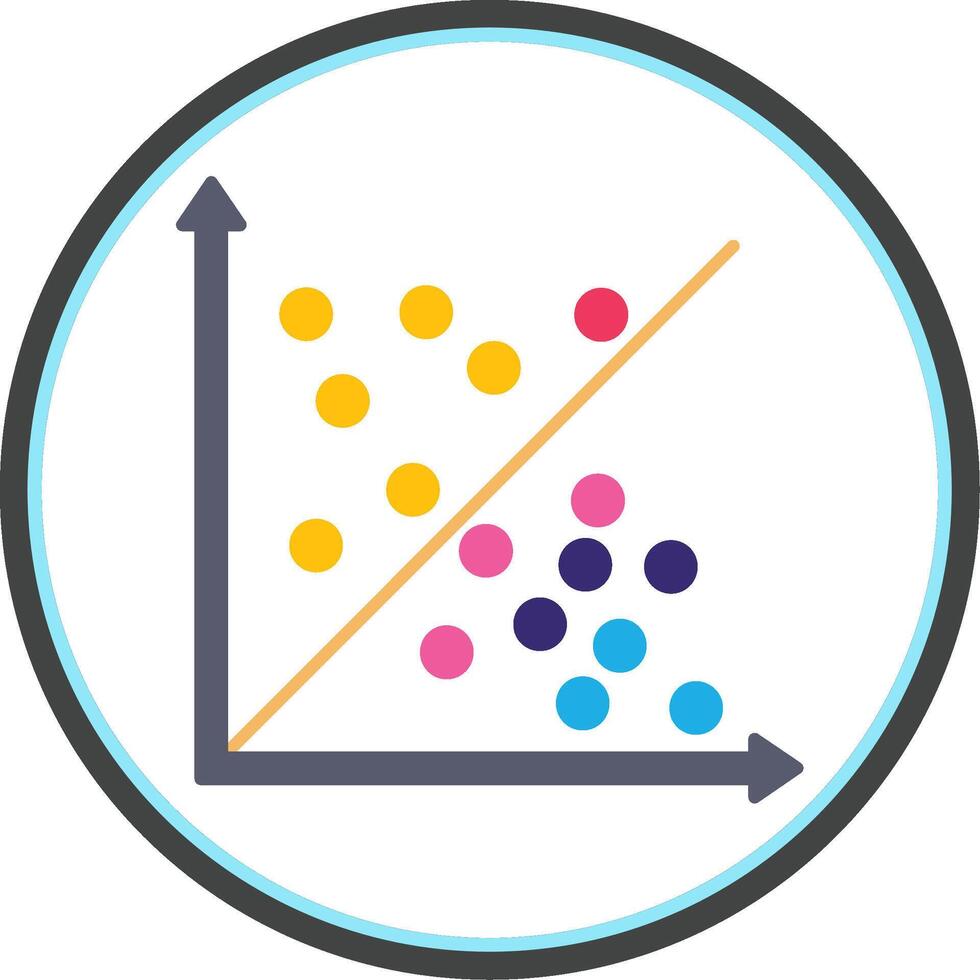 dispersion graphique plat cercle icône vecteur