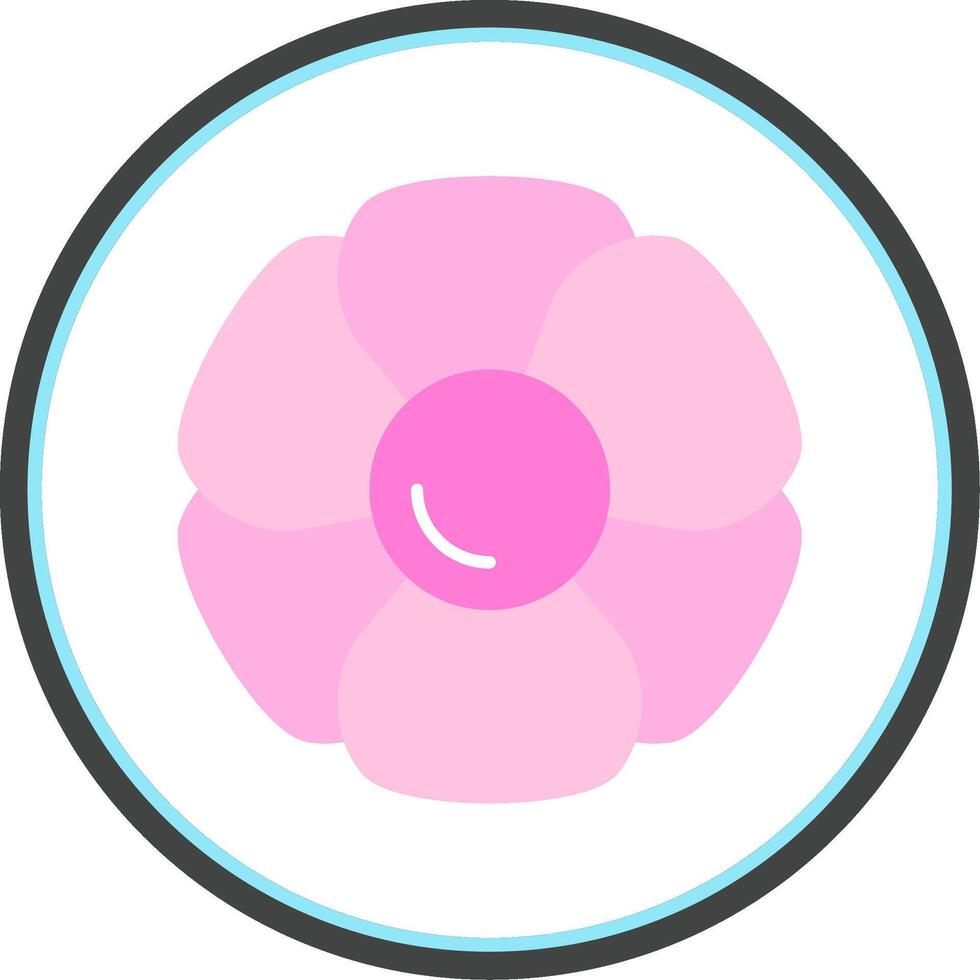 hortensia plat cercle icône vecteur