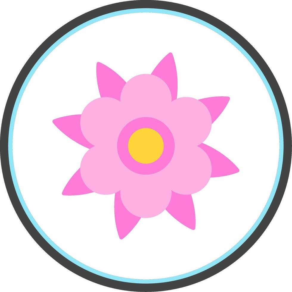 dahlia plat cercle icône vecteur