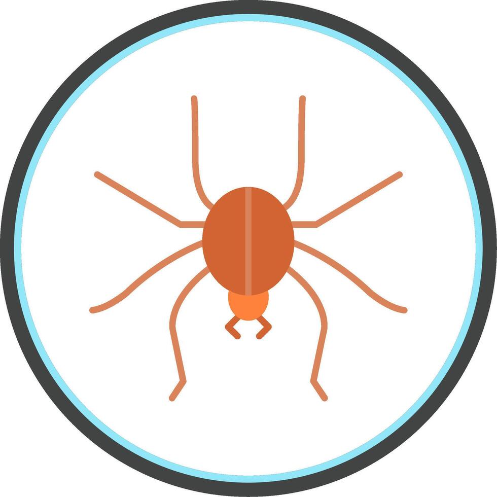 araignée plat cercle icône vecteur