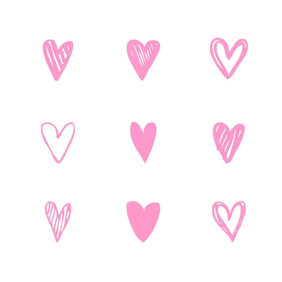 formes de cœurs - à main levée dessins, Valentin conception éléments vecteur