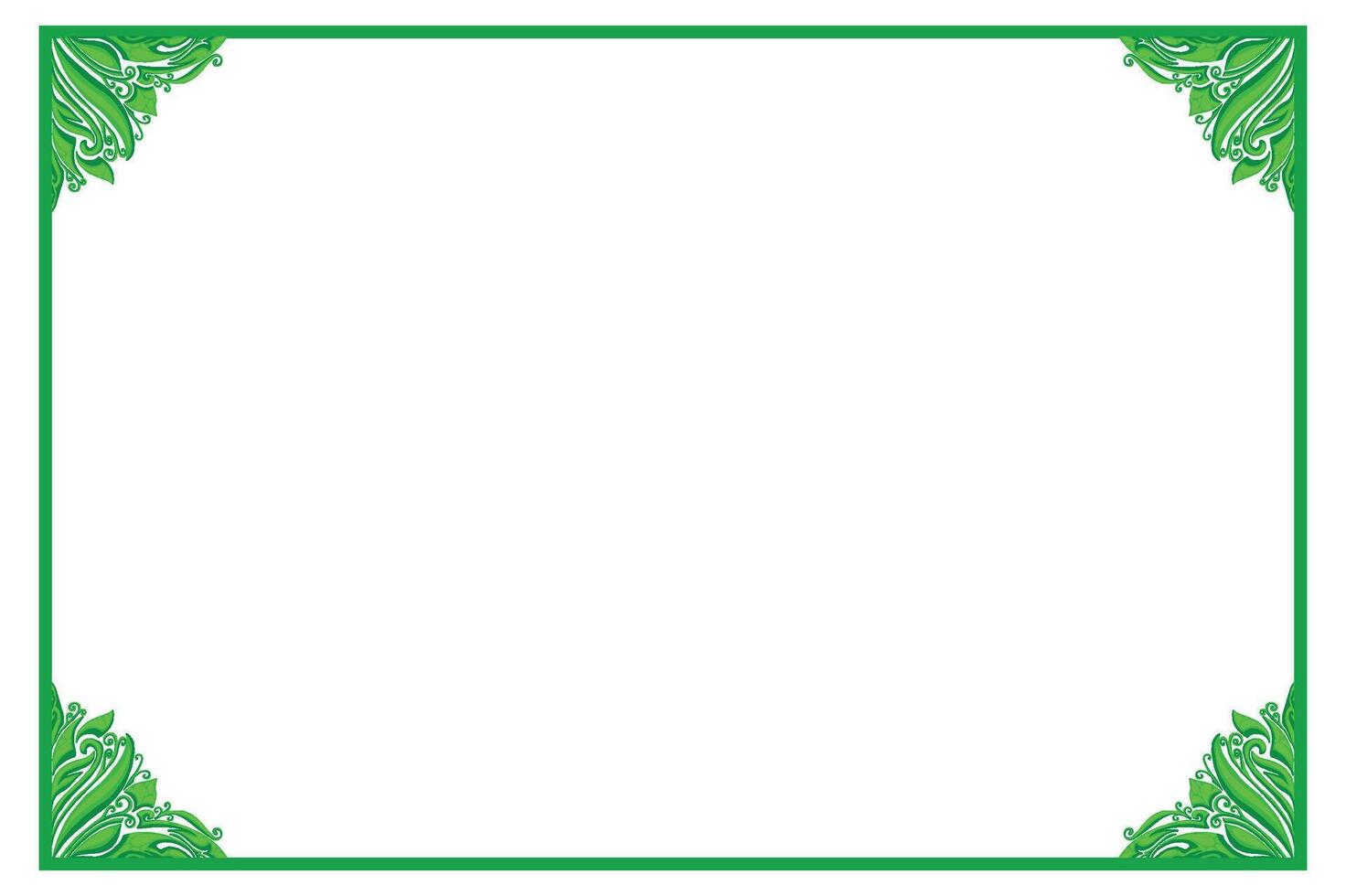 vert ornement Cadre frontière vecteur conception pour décoration