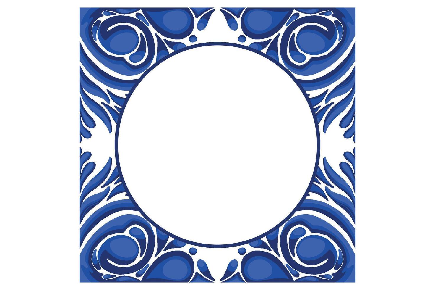 bleu ornement Cadre frontière vecteur conception pour décoratif élément
