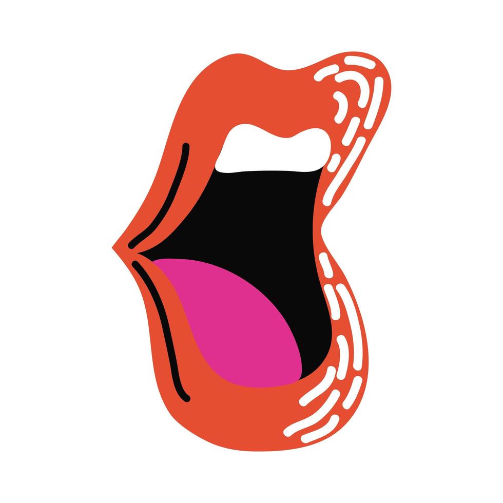 icône de la bouche féminine vecteur