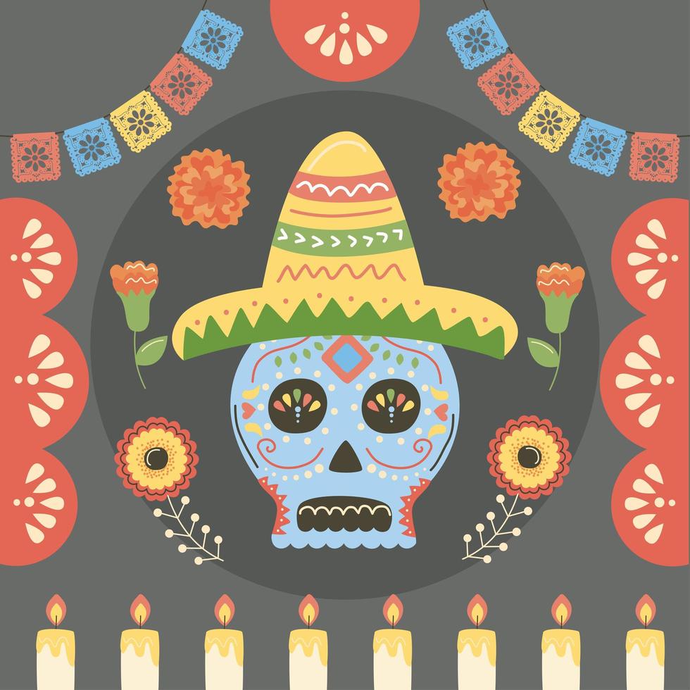 fête mexicaine du jour des morts vecteur