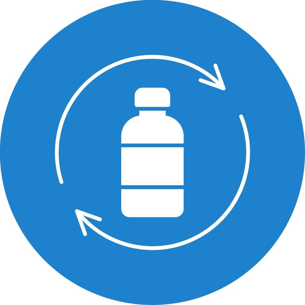 bouteille recyclage glyphe cercle icône vecteur