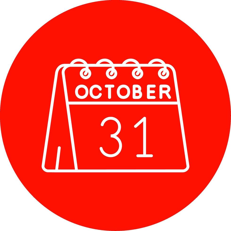 31e de octobre linéaire cercle multicolore conception icône vecteur