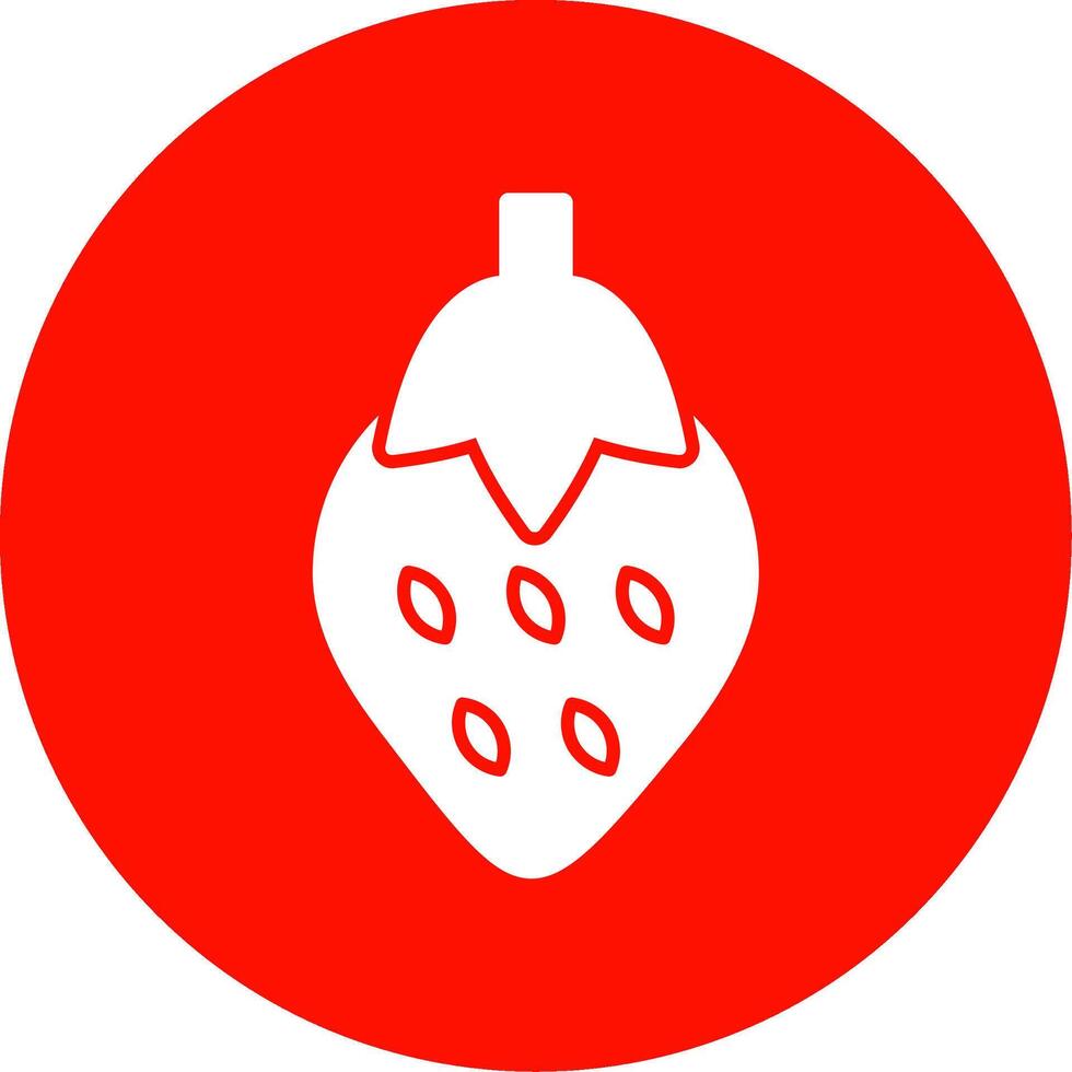 icône de cercle de glyphe de fraise vecteur