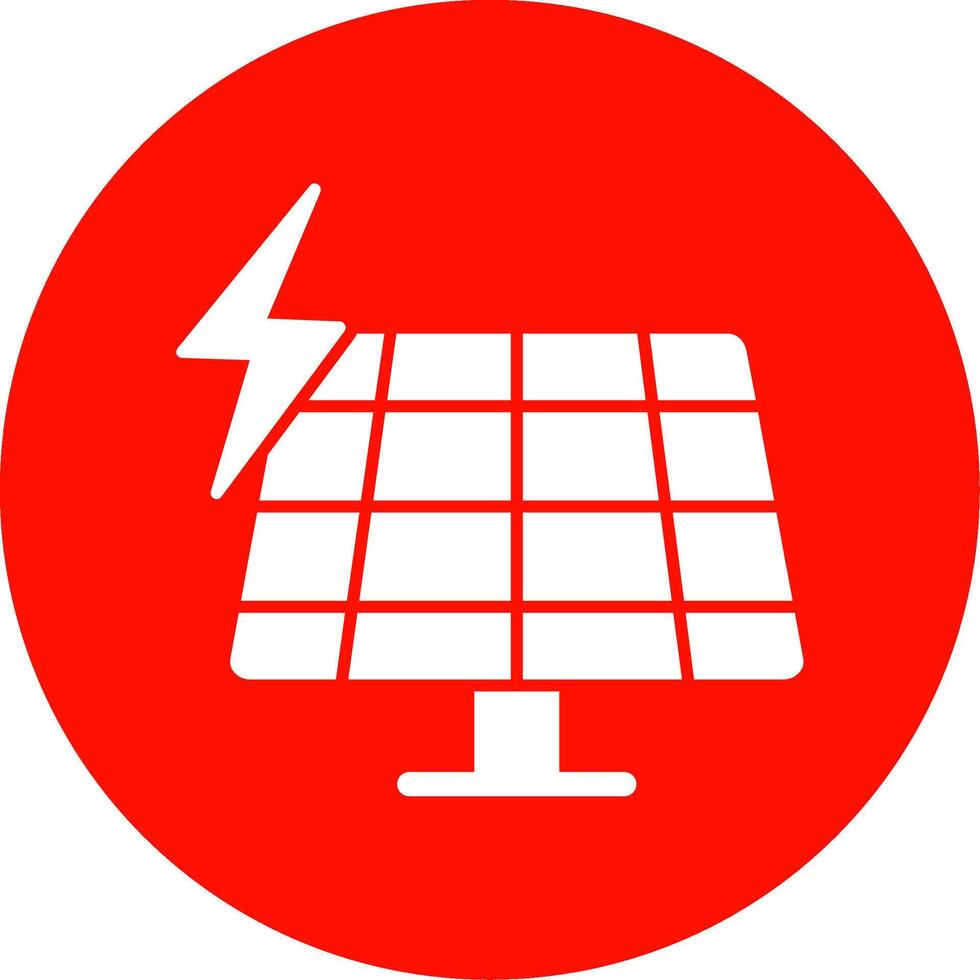 icône de cercle de glyphe de panneau solaire vecteur