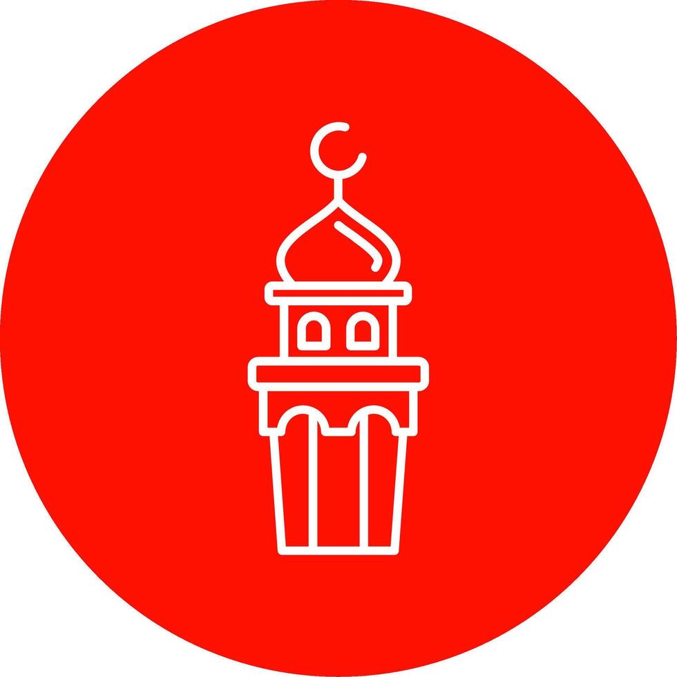 minaret linéaire cercle multicolore conception icône vecteur