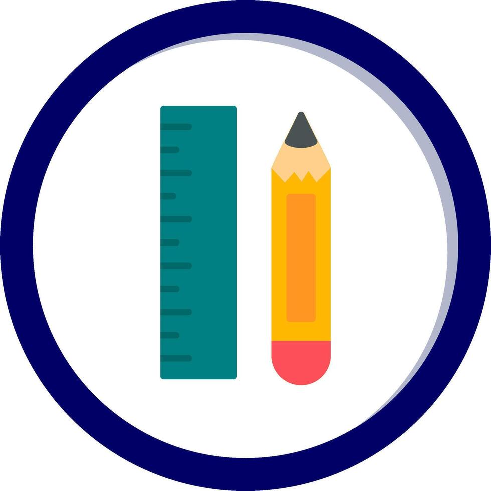 icône de vecteur crayon et règle