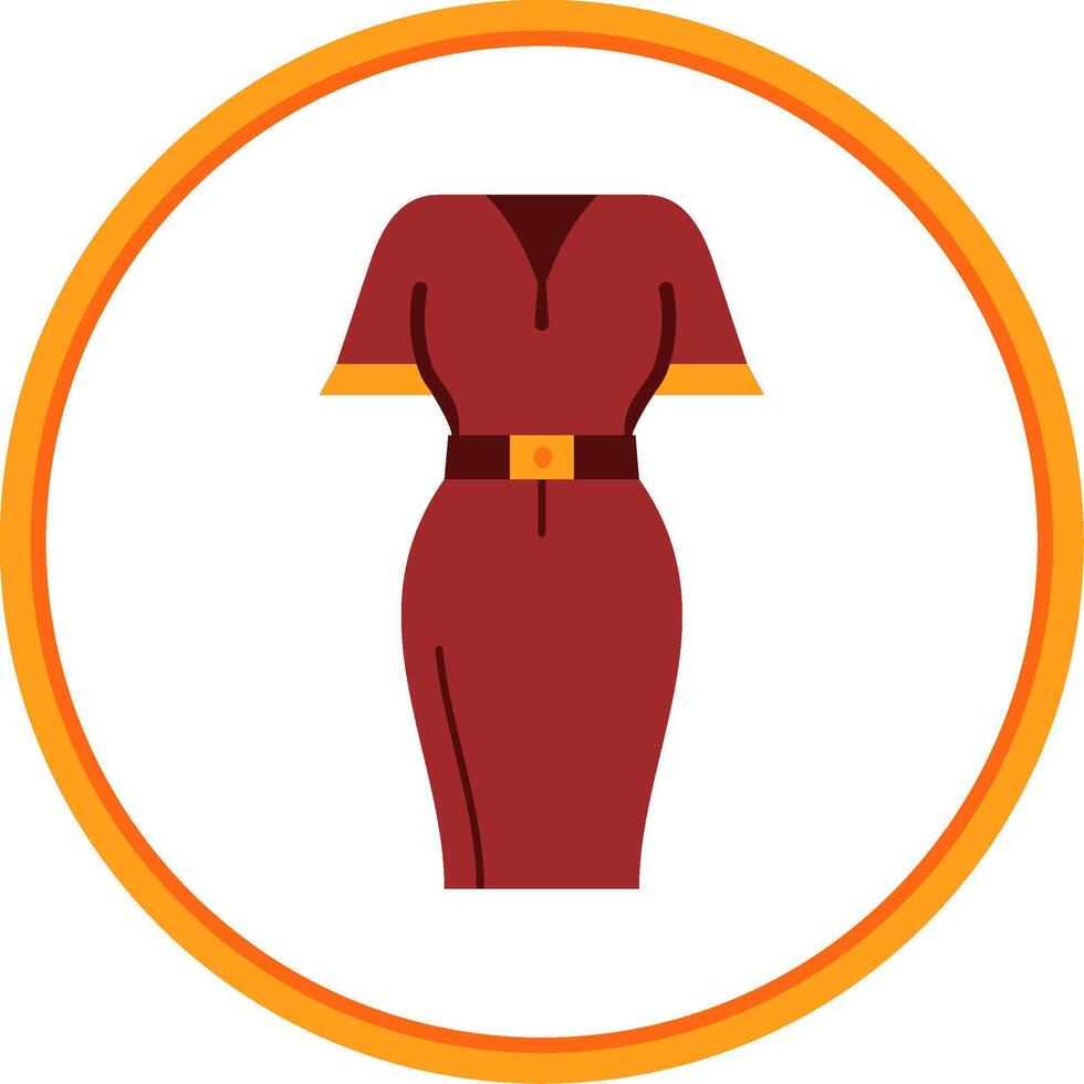 mini robe plat cercle Uni icône vecteur