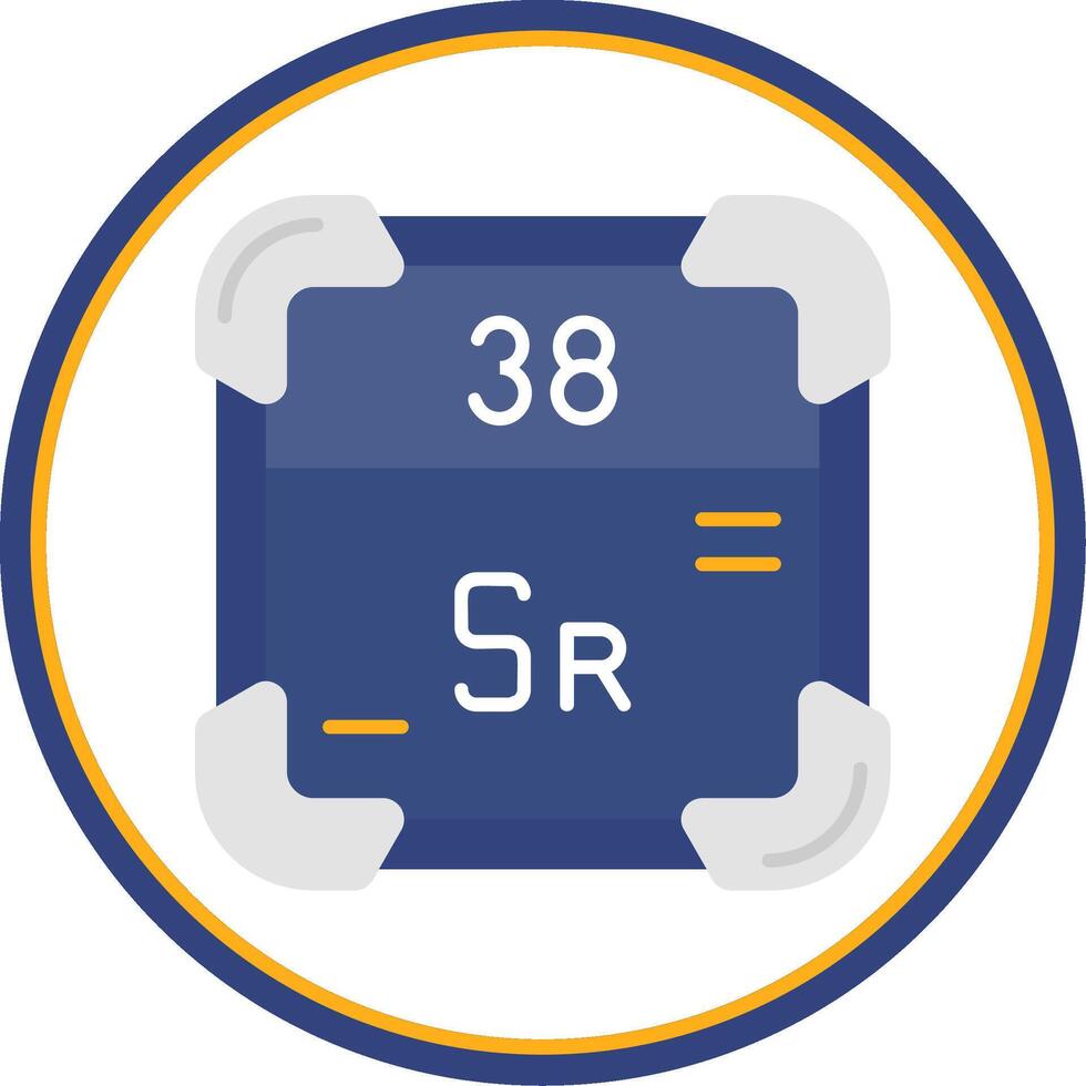 strontium plat cercle Uni icône vecteur