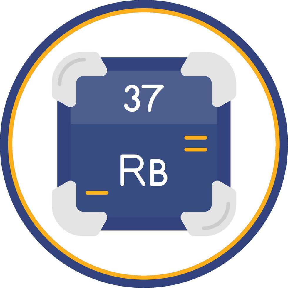 rubidium plat cercle Uni icône vecteur