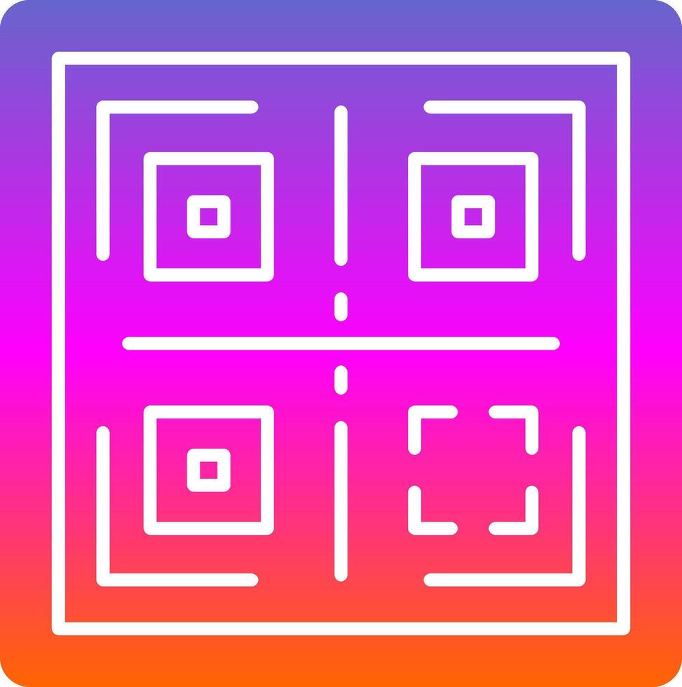 qr glyphe pente icône vecteur