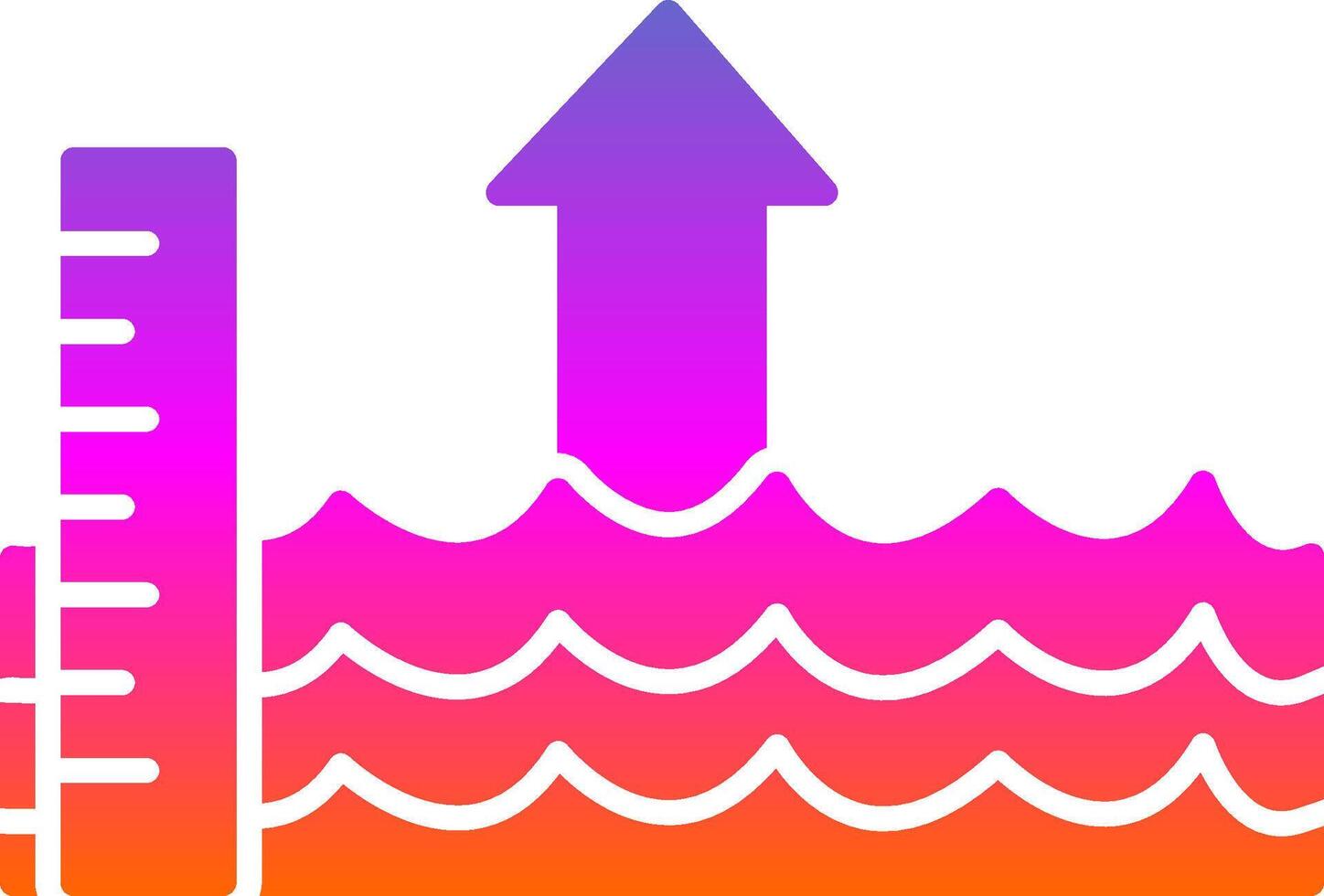 mer niveau monter glyphe pente icône vecteur