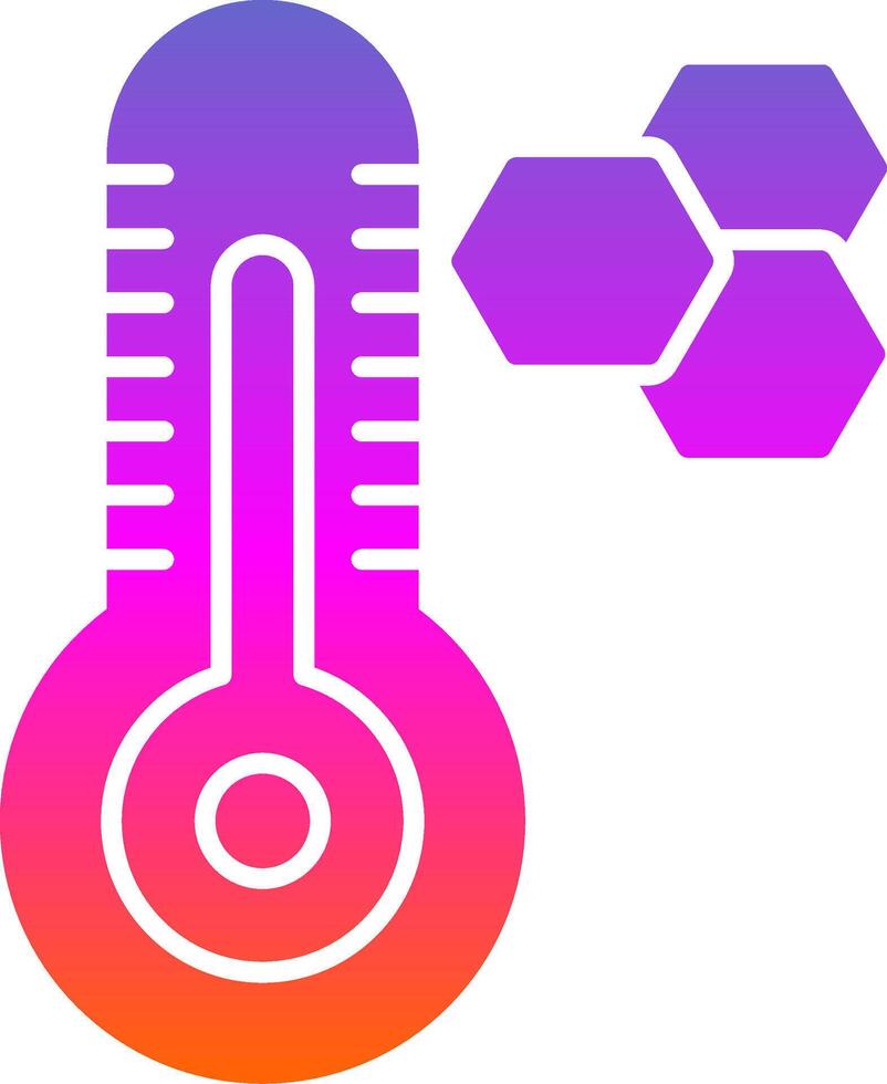 icône de gradient de glyphe de thermomètre vecteur