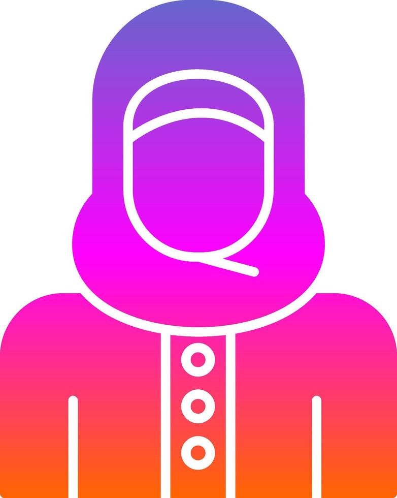 islamique femme glyphe pente icône vecteur