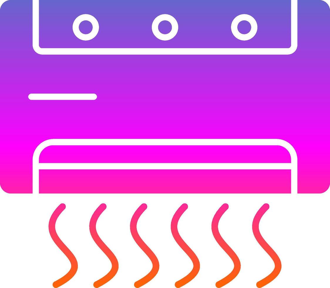 icône de gradient de glyphe de climatiseur vecteur