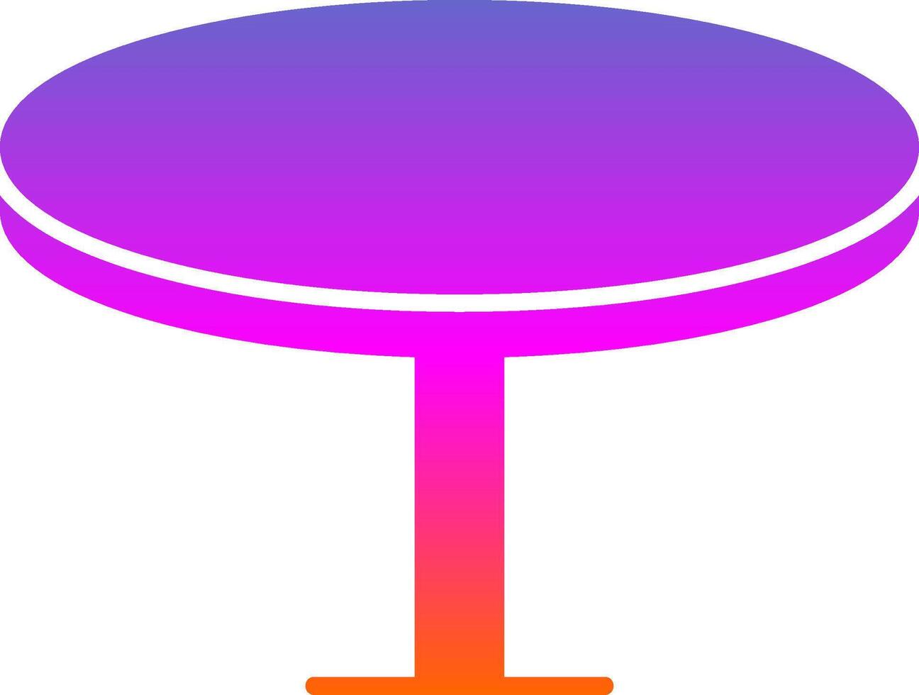 rond table glyphe pente icône vecteur