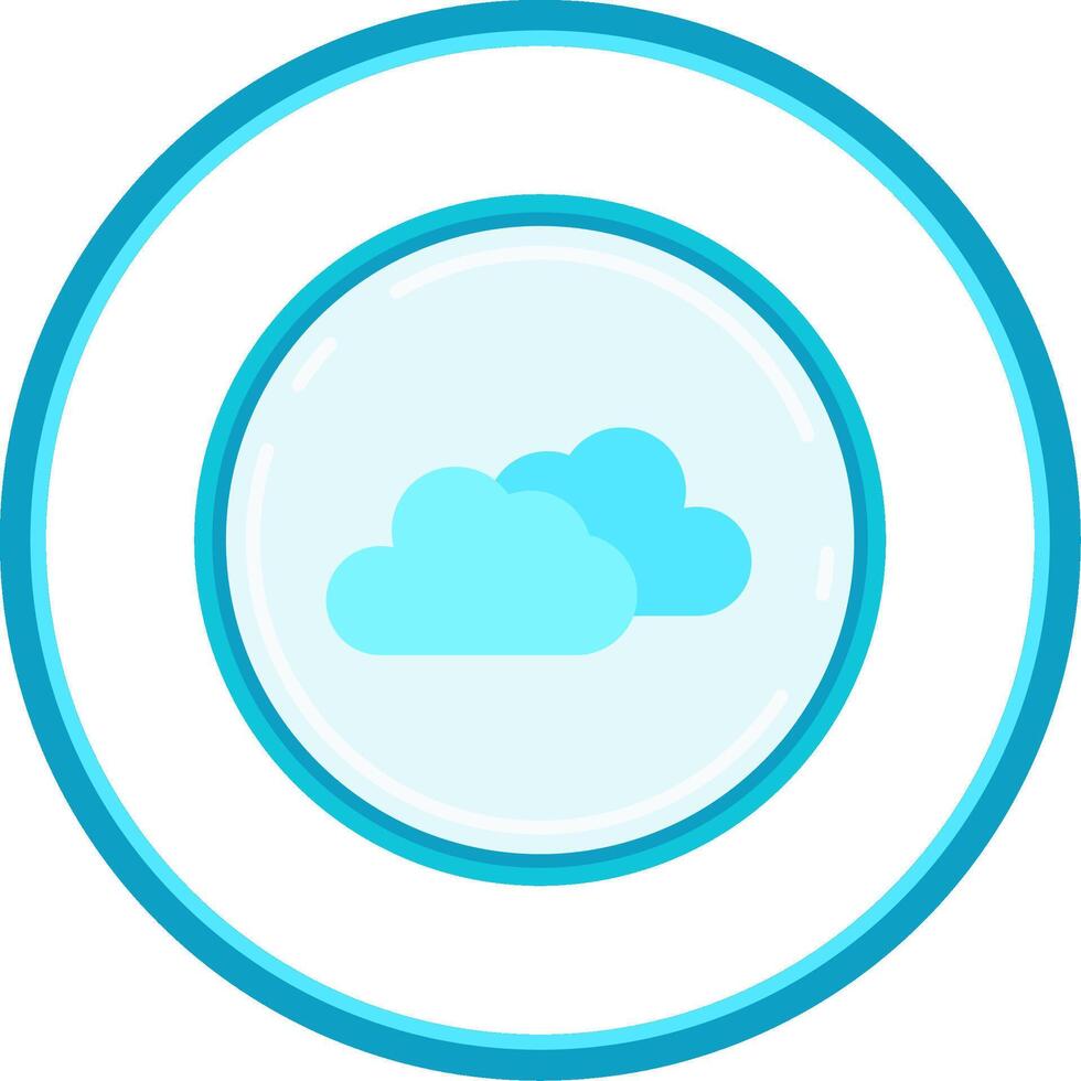 nuage plat cercle Uni icône vecteur