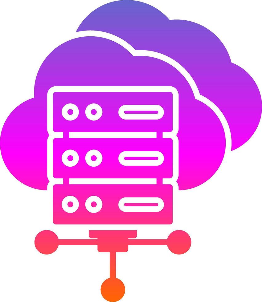 icône de gradient de glyphe de cloud computing vecteur