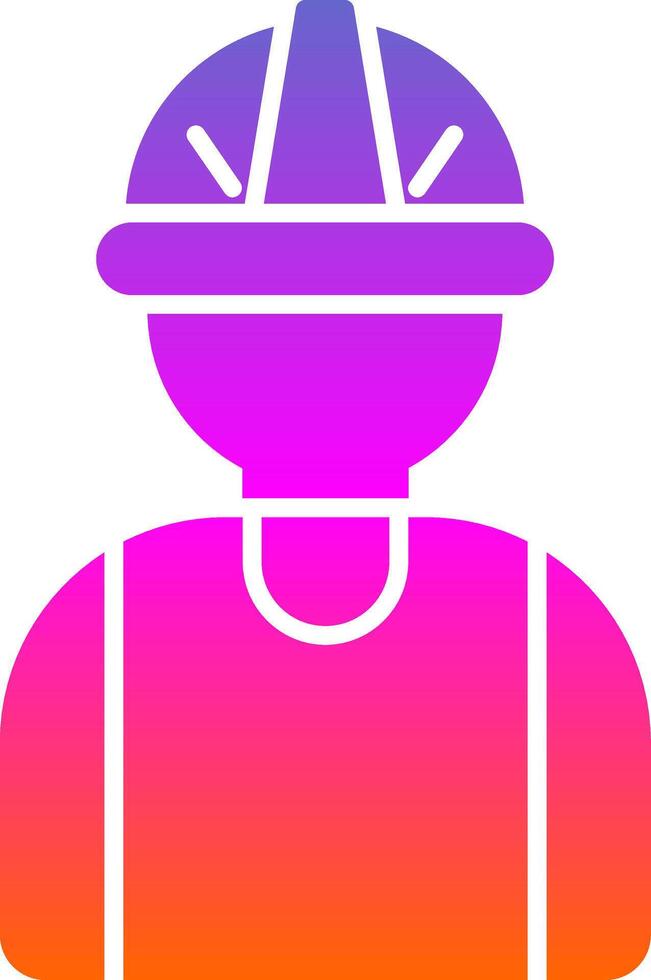 icône de gradient de glyphe de travailleur vecteur