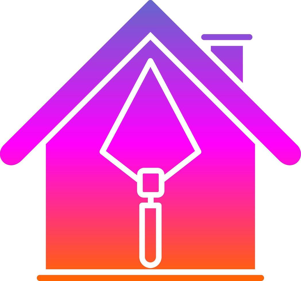 maison construction glyphe pente icône vecteur