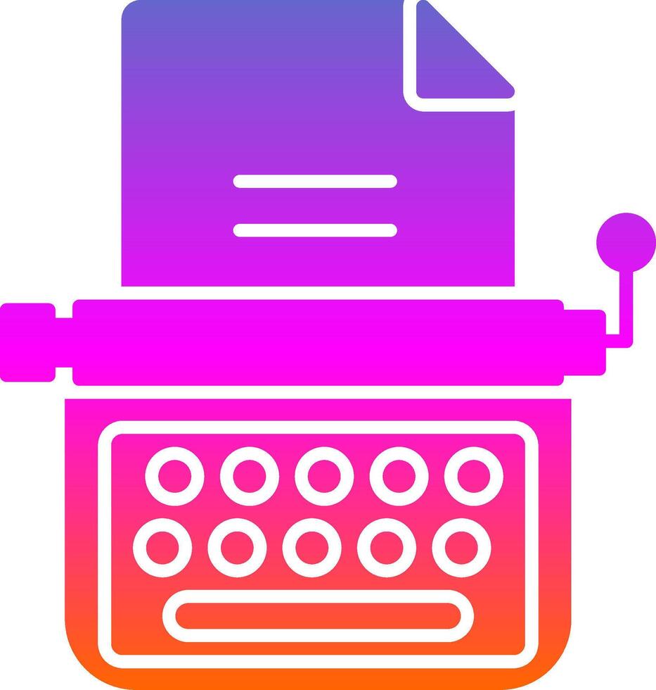 icône de dégradé de glyphe de machine à écrire vecteur