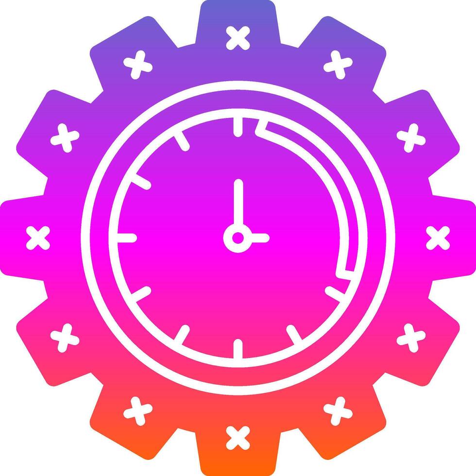 icône de dégradé de glyphe de gestion du temps vecteur