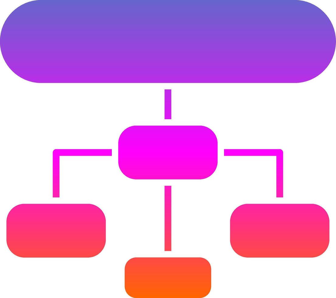 icône de gradient de glyphe de structure hiérarchique vecteur