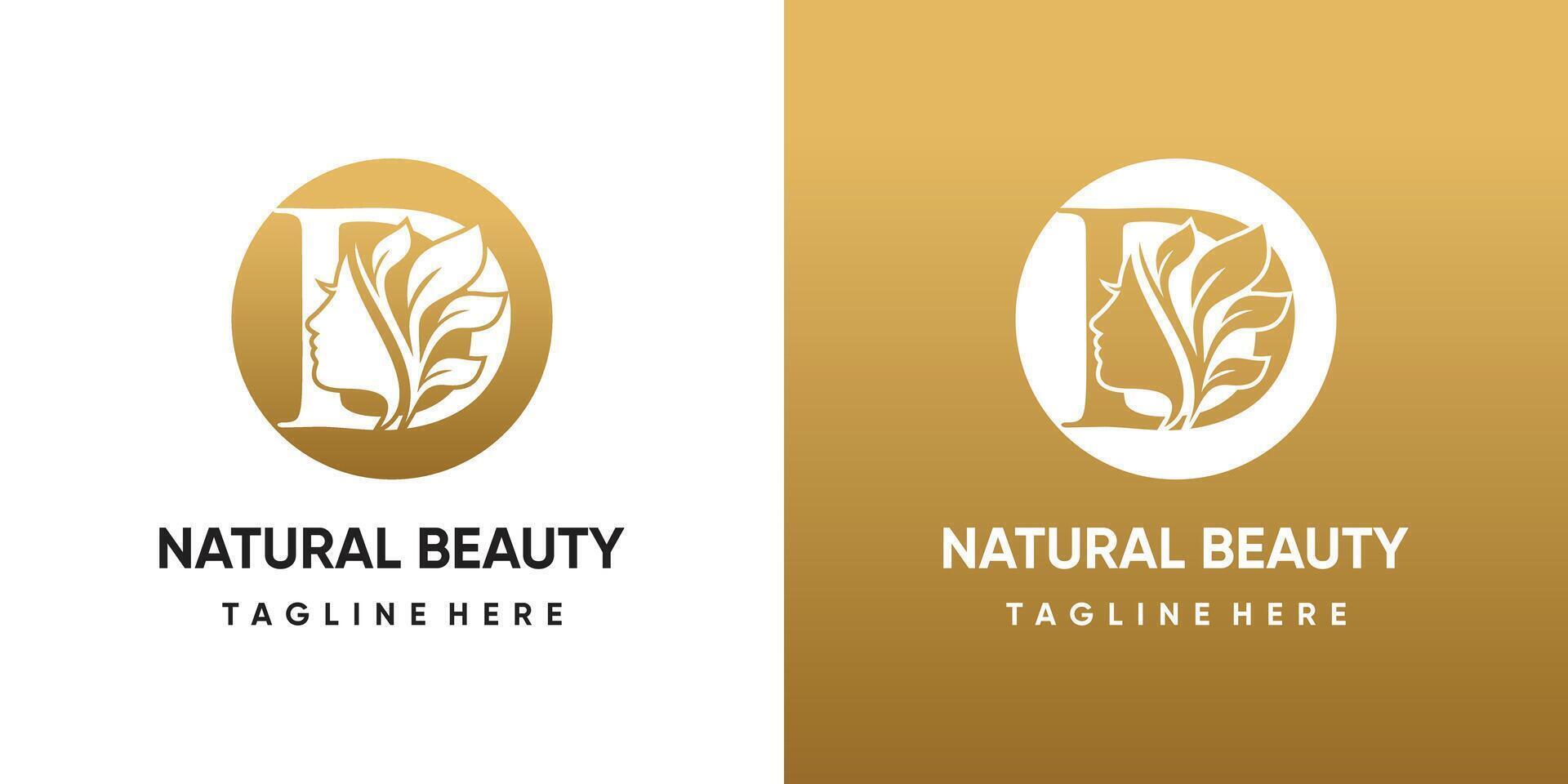 vecteur la nature beauté logo modèle avec lettre ré concept prime vecteur