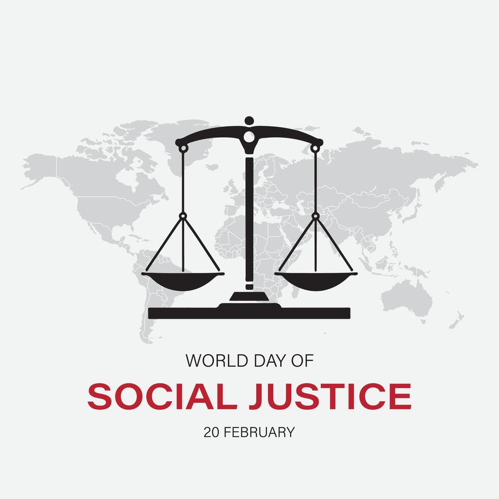 monde journée de social Justice vecteur social médias Publier