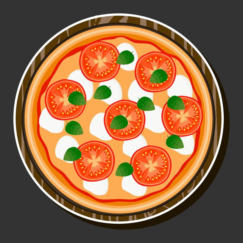 illustration sur thème gros chaud savoureux Pizza à pizzeria menu vecteur