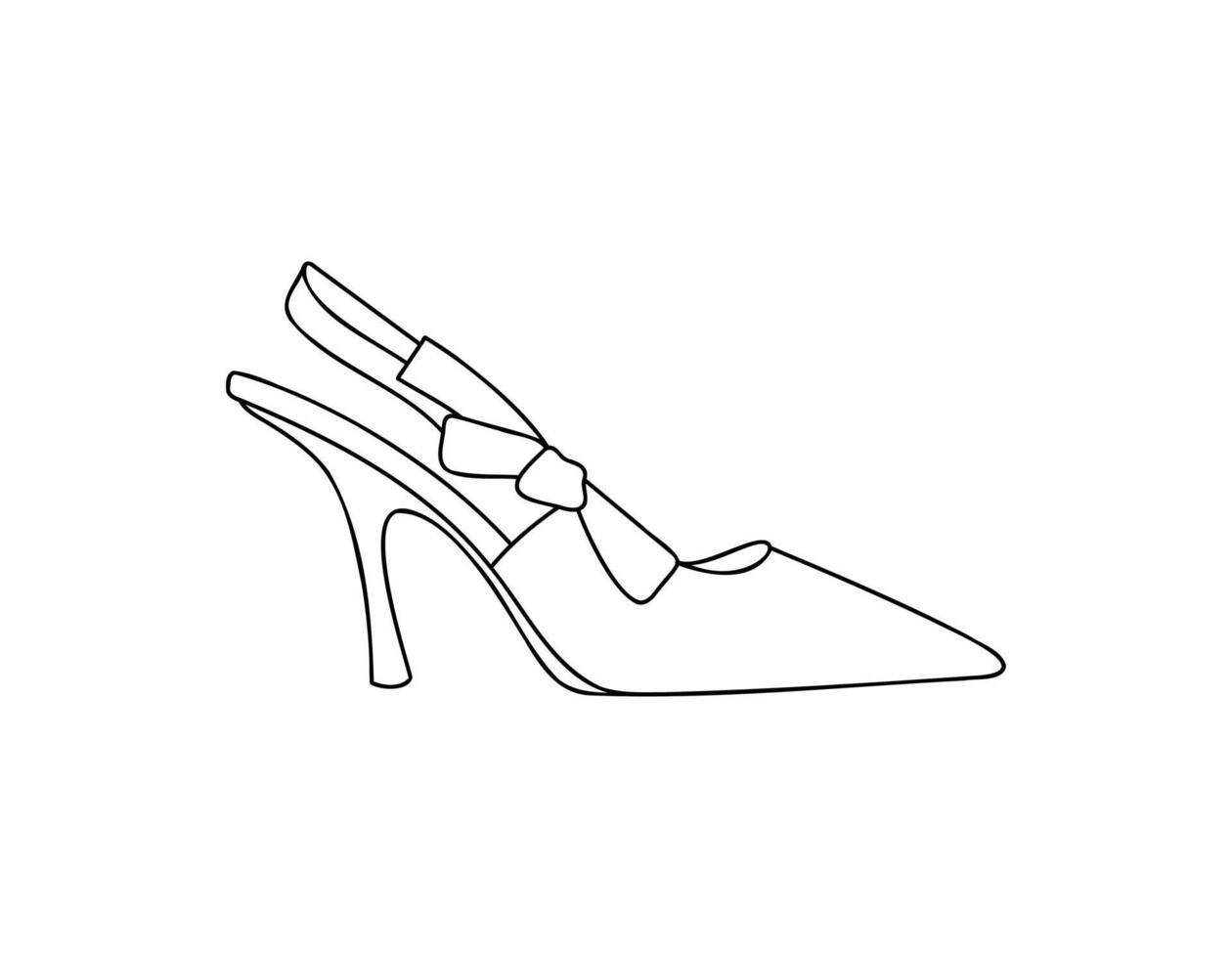 vecteur illustration de main tiré graphique de aux femmes chaussures. décontractée et habillé style. talon haut des sandales. griffonnage dessin isolé objet conception.