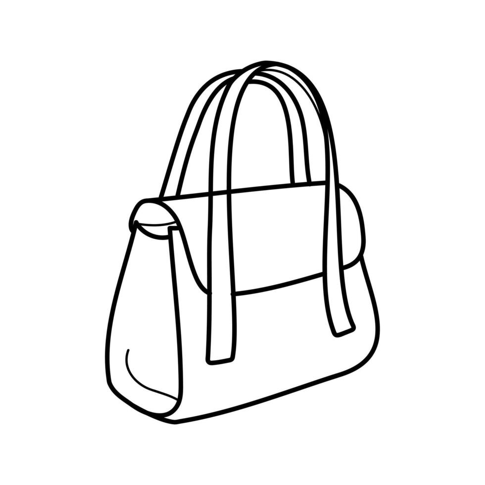 aux femmes sac, bandoulière fourre-tout client clochard Embrayage bourse bourse. à la mode cuir accessoires. main tiré mode vecteur illustration. isolé éléments