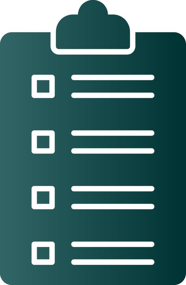 icône de dégradé de glyphe de liste de contrôle vecteur